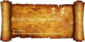 Korányi Gusztáv névjegykártya