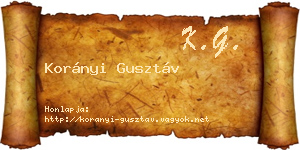 Korányi Gusztáv névjegykártya