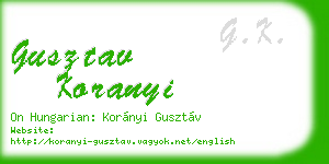 gusztav koranyi business card
