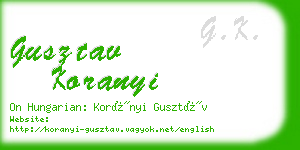 gusztav koranyi business card